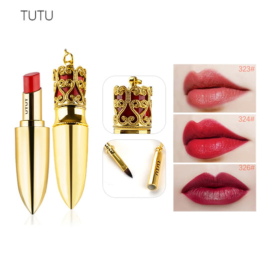TUTU Brand Makeup  Velvet Long Lasting Lip Stick For Red Lips Waterproof Nude Lips 6 Colors Luxury Color Matte Lipstick