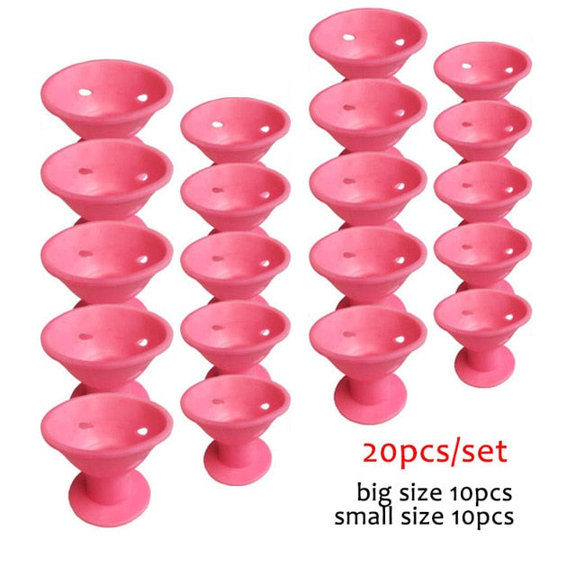 10/20pcs/set Magic Hair Care Rollers for Curlers Sleeping No Heat Soft Rubber Silicone Hair Curler Twist Hair Styling DIY Tool