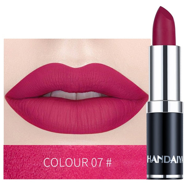 1PC 12 Colors Matte Lipstick Waterproof Long Lasting Sexy Purple Lipstick Pigments Easy to Wear Lip Makeup No Fade Away TSLM2