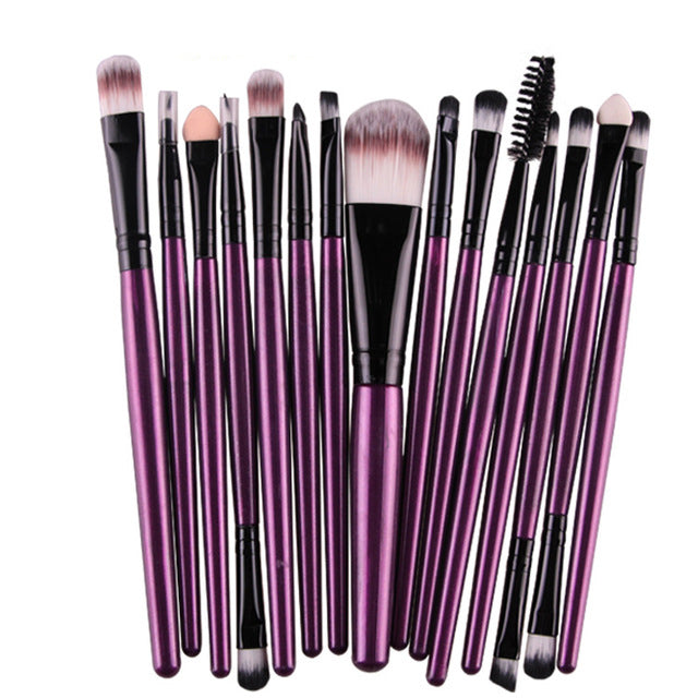 15Pcs Makeup Brushes Set Eye Shadow Foundation Powder Eyeliner Eyelash Lip Make Up Brush Cosmetic Beauty Tool